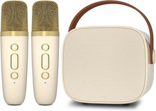 Wireless Mini Karaoke Machine with 2 Microphones Bluetooth Speaker for Kid Adult