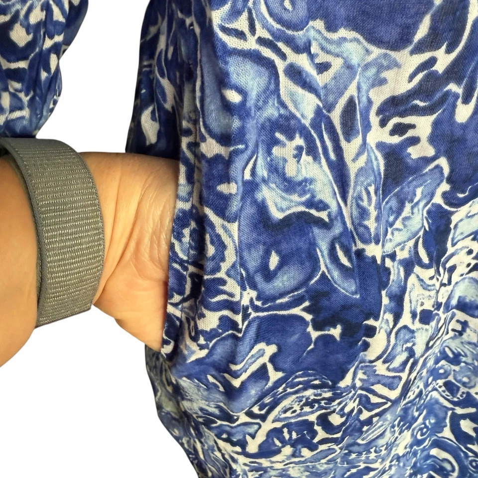 Vestido para mujer Lauren Ralph Lauren para nadar S azul floral fruncido costero Foto 2 de 4