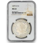 1879-O $1 MORGAN DOLLAR UNITED STATES MINT COIN 90% SILVER NGC CERTIFIED MS63