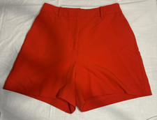 Nine West Red Dress Shorts Women’s Size M Tailored Flat Front, Stretch Waist