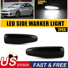 Smoked Lens Sequential White Side Led Marker Lights For Lancer Mitsubishi Mirage