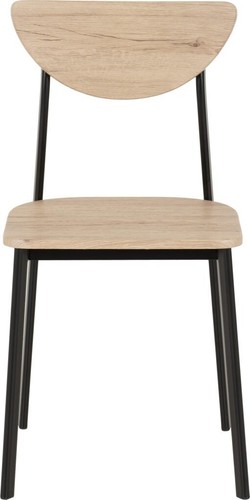 Riley Par de Sillas Chapa Efecto Roble Claro con Patas Negras Moderna Caja de 2 - Imagen 4 de 8