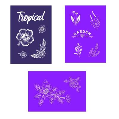 Siebdruck Schablone Trend Motive Tropical Text, zum Auftragen von Farbe, Rayher