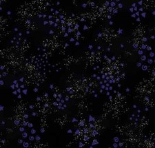 Laurel Burch Basics Glitter Black Gold Y0808-3 Metallic Fabric By FQ - 1/4 YD