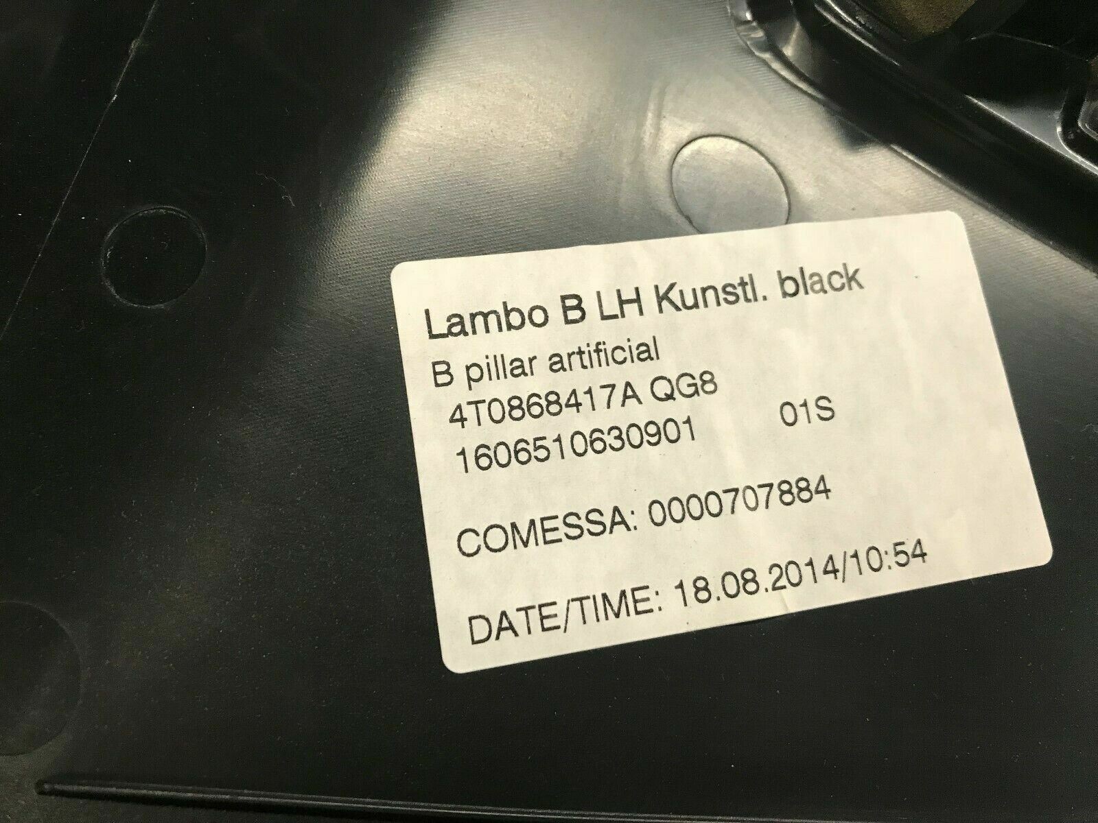 LAMBORGHINI HURACAN LP610 DRIVER LEFT SIDE INTERIOR B-PILLAR OEM 4T0868417A