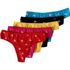 LOT 5 Boyshorts Panties Cotton Underwear Womens Ladies Girls Size M L XL HF770-1