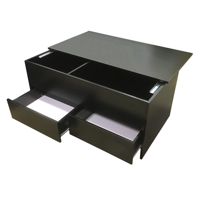 Redstone Black Wood Coffee Table Slide Top With Storage Inside And 2 Redstone Black Wood Coffee Table Slide Top With Storage Inside And 2 Drawers Ebay