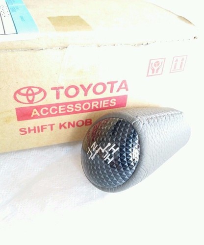 GENUINE GREY LEATHER GEAR SHIFT KNOB FOR TOYOTA HILUX KUN26