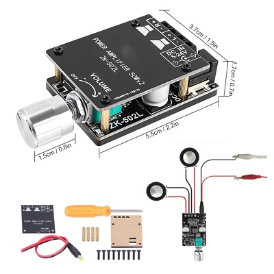 1Set Bluetooth 5.0 Verstärker Board ZK-502L Stereo Audio Amp Lautsprecher Modul
