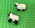 Lego 2 City Mini Figures Farm Barn Sheep w/ Black Head and Legs and Eyes Pattern