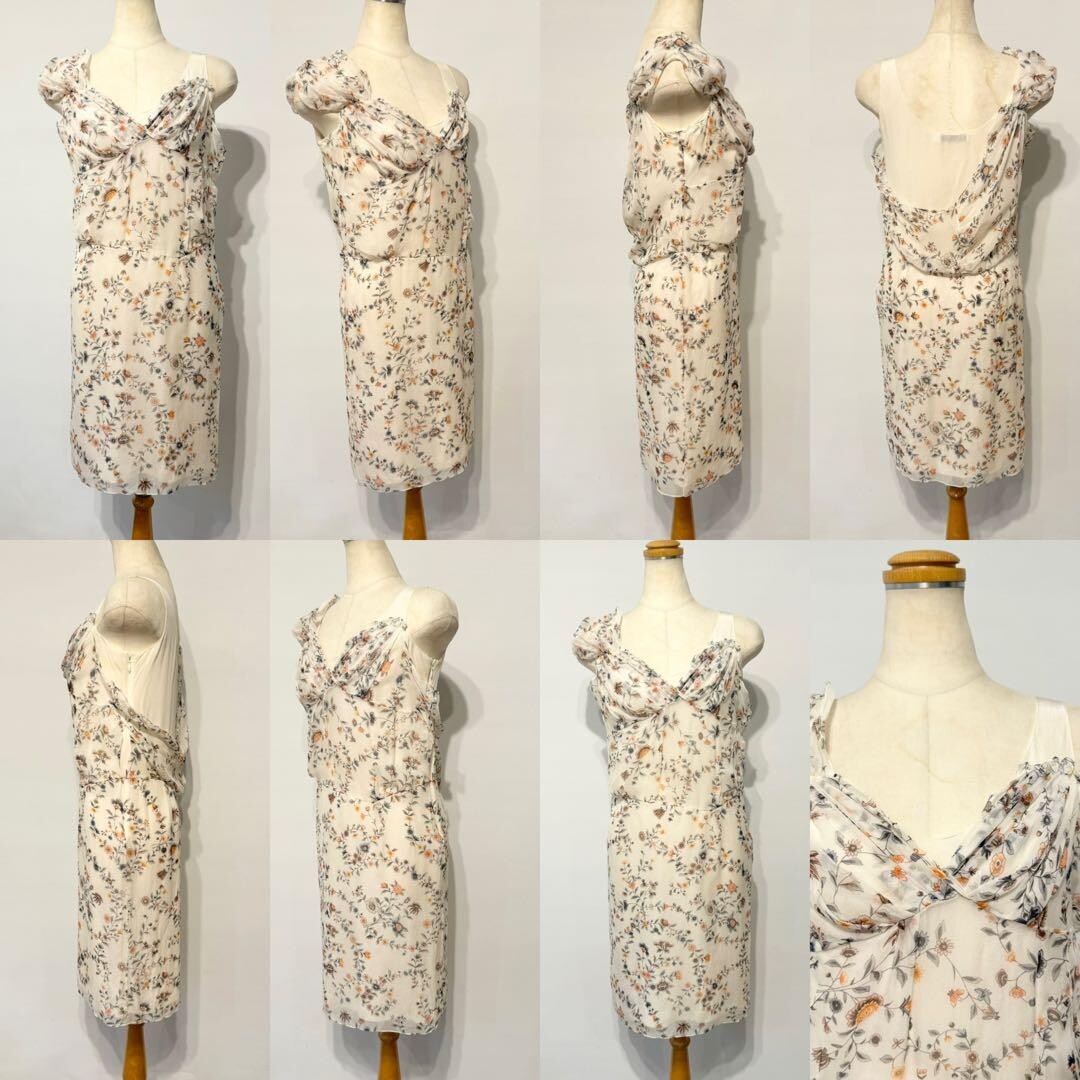 クリスチャンディオール Christian Dior BOUTIQUE Dress chiffon Floral Women Size 40