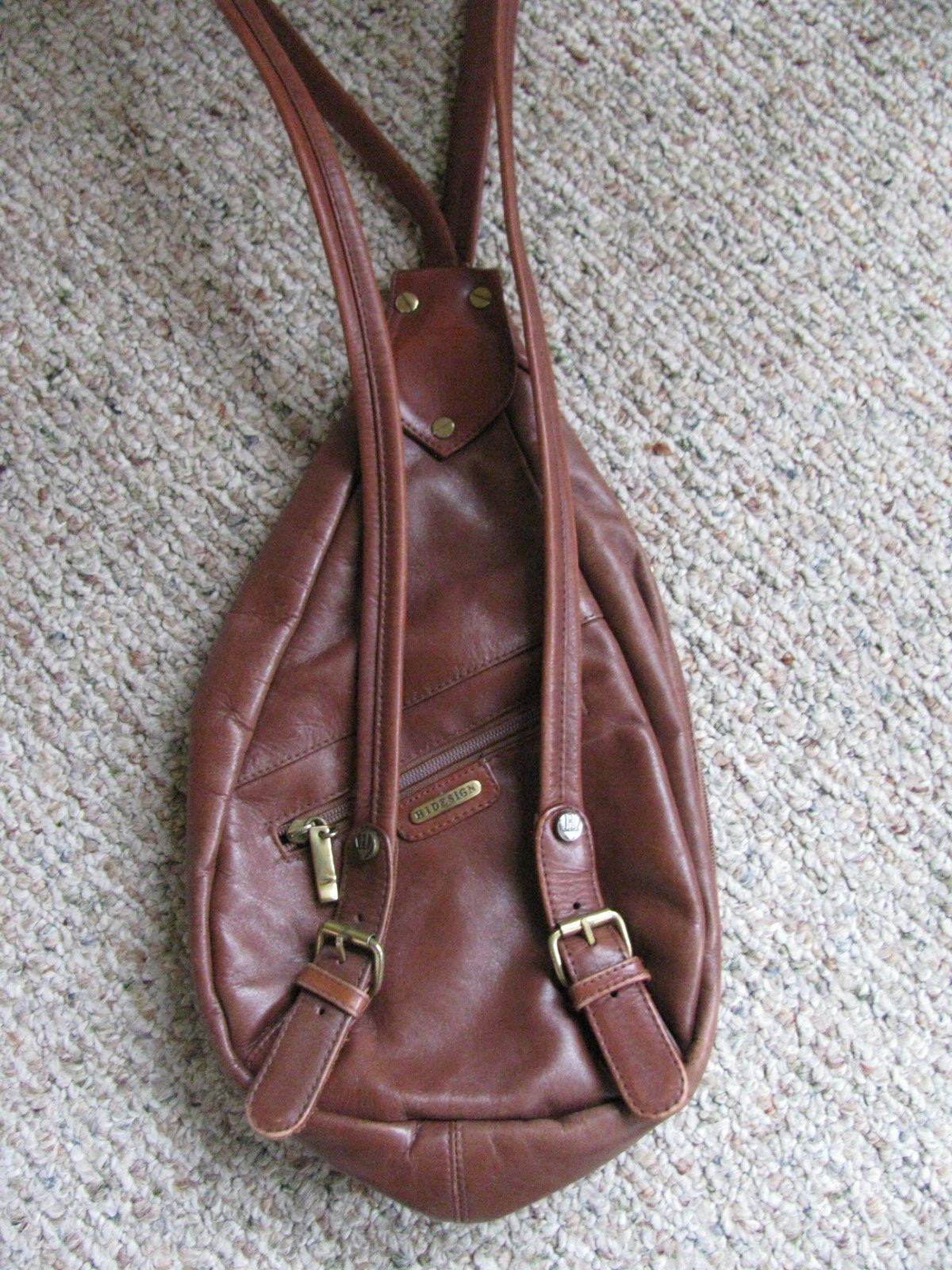Hidesign brown leather backpack shoulder bag Gem