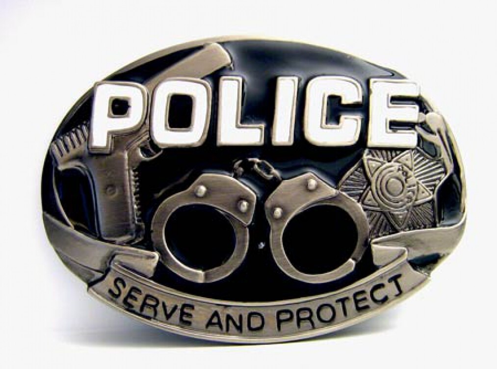 Buckle POLICE - Serve and Protect, Law & Order, Police, Belt Buckle
