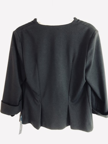 Chloe Madison Women's NWT Size 8 Blazer Jacket 3/4 Sleeve Black Work Stretch - Picture 2 of 4