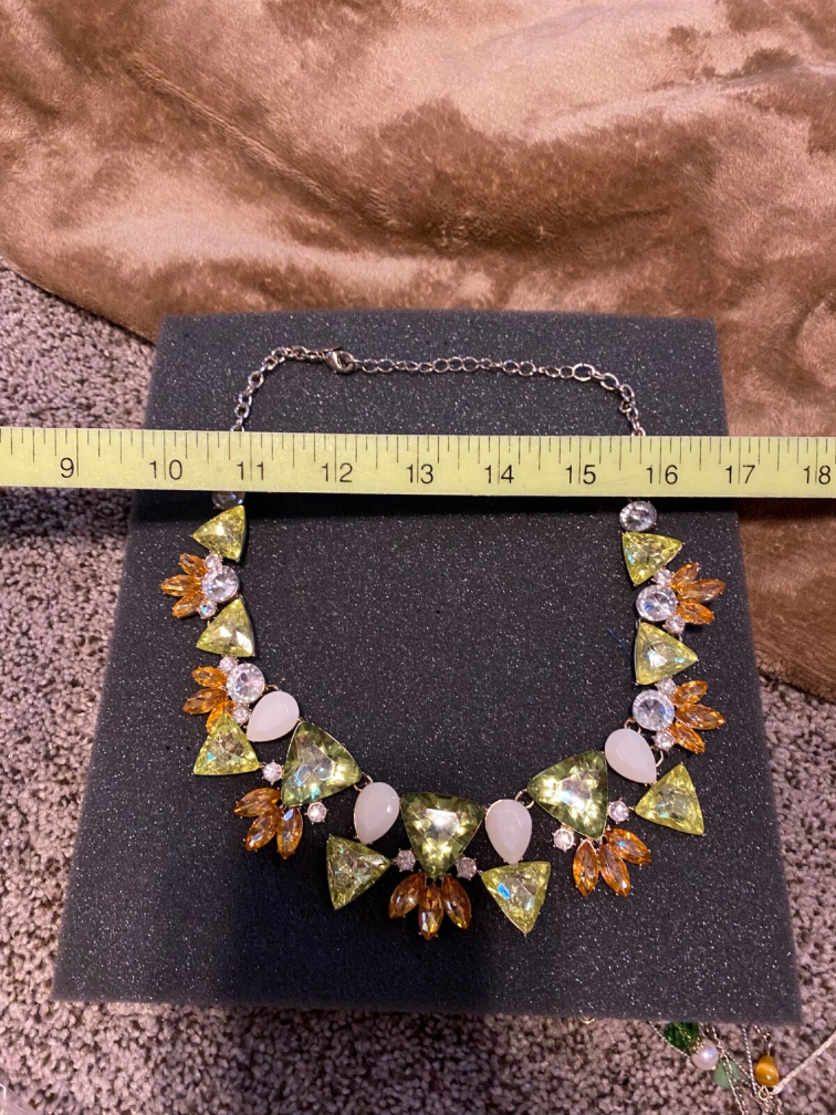 Rhinestone statement necklace with large gorgeous… - image 6