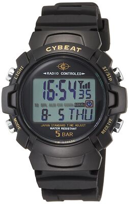 Sun Flame Watch Cybeat WRC15 WRC15-BK Men's Black Polyurethane Band Day/Date NEW