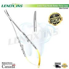 Castro-Viejo Needle Holder Twist Joint, Curved 18cm Surgical Dental Instruments