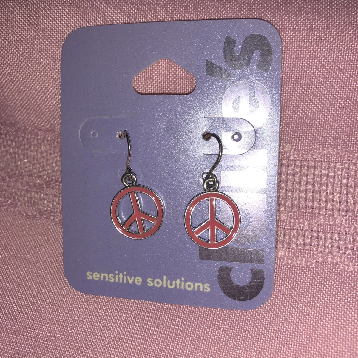 Peace sign earrings studs deals