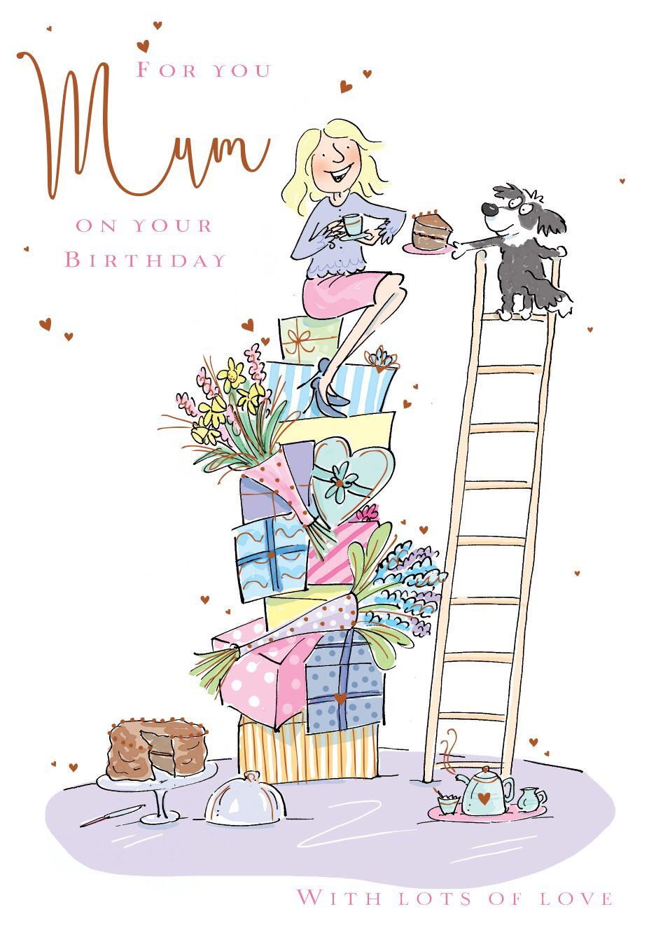 Birthday Card - Mum - Stack of Presents - Ling Design Quality NEW