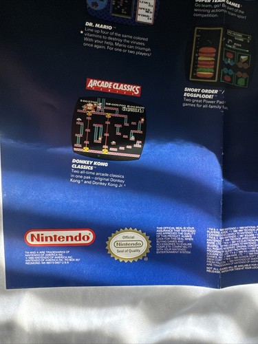Vintage Nintendo Print Ad NES Poster 1987 Playing With Power Double Sided Games - Picture 2 of 8