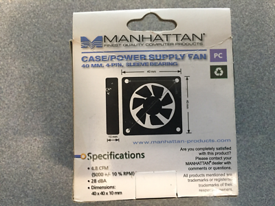 Manhattan 40 mm Case/Power Supply Fan for sale online | eBay 
