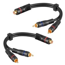 2 x PRO 20cm RCA PHONO Y SPLITTER CABLE 1 Female to 2 x Male CAR AMP SUB LEAD