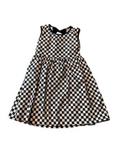 Youth Girls Tank Top Summer Dress Size 10 EUC Black White Bows Soft Comfortable