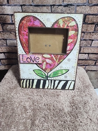 WOOD DECORATIVE LOVE, HEART FRAME, STAND UP 5876 - Picture 7 of 7