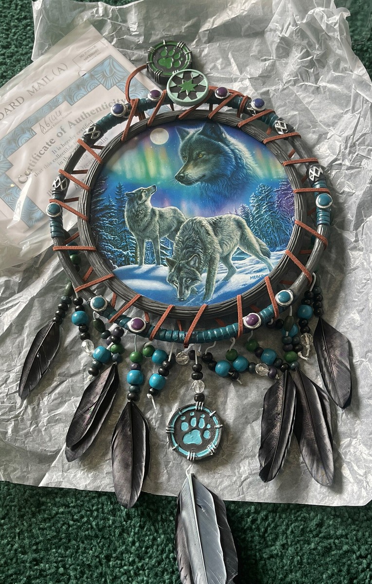 dreamcatcher 2周年記念グッズ ブランケット collectable of The Bradford Exchange Dreamcatcher Plate wolf