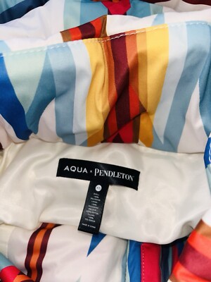 NWT Aqua x Pendleton® Pilo Cocoon Puffer Coat Jacket Aztec