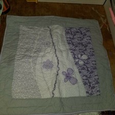 Pottery Barn Kids "Lavender/Gray Butterflies" Quilted Euro Sham