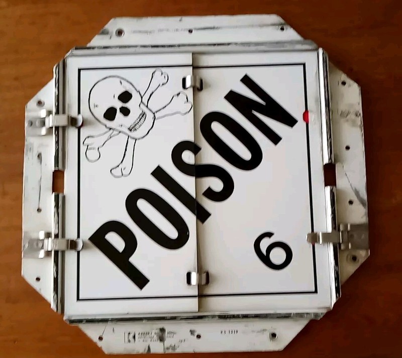 Kresky Sign KS 1219 HAZARD FLIP Plackard Sign Poison, Dangerous, Flammable, etc.