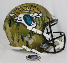 Travis Etienne Signed Jacksonville Jaguars CAMO F/S Speed Rep Helmet Beckett COA