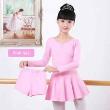 Cotton Children Kids Ballet Dance Dress Separate Shorts Girls Gymnastics