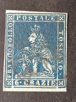 ANTIQUE TUSCANY STATES 6 THANKS WITH VARIETY THE C STAMP THAT LOOKS O .