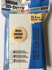 EK Success 3D Mega Dots Double Adhesive - White 1" deep SPAF/PSW10 - NEW