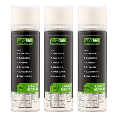 Autotek Exact Match schnelltrocknender Aerosol-Sprühlack BMW Alpinweiß II 300ml x3