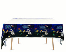 Astronaut Space Science Tablecloth Birthday Party Table Cover Decor 220×130cm