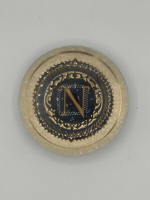 Punch Studio Letter (N) Crystal Paperweight w/Box Monogram Made in France