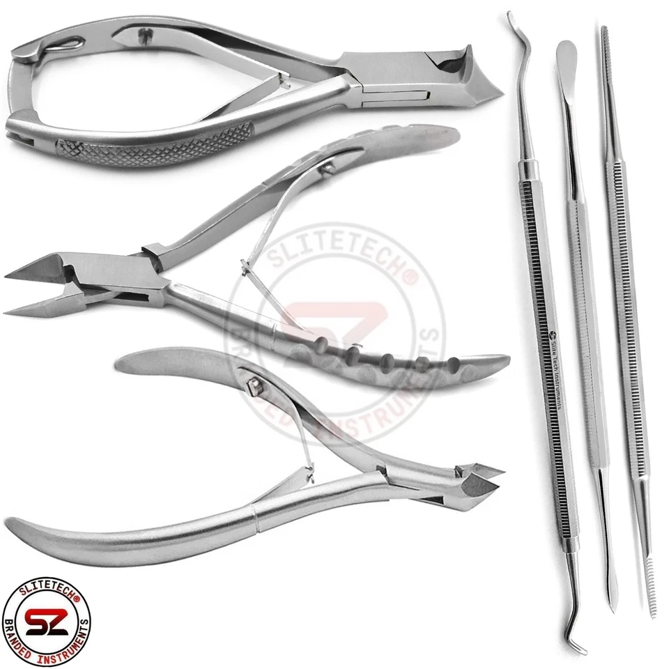 SLITETECH® 6er Set Diabetiker Nagelzange Kopfschneider Nagelhautzange Eckenzange Eckenheber