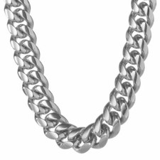 Miami Cuban Link Chain Or Bracelet For Men's SOLID Stainless Steel 14MM 28"