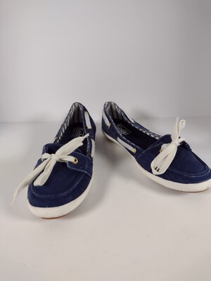 Keds Slip-On Loafer Deck Shoes Blue White Womens Size