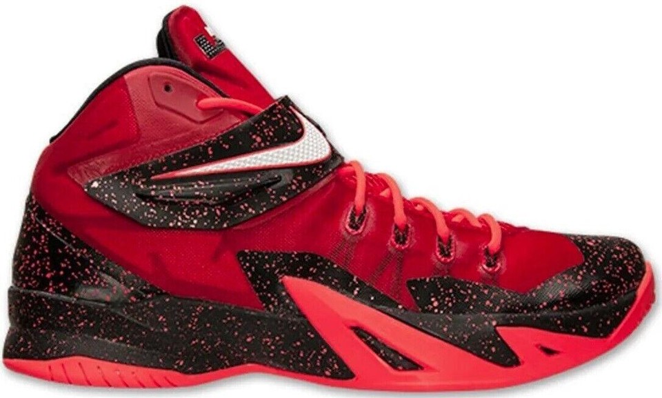 Nike LeBron Zoom Soldier 8 Basketball Shoes Red Black Speckled Size 12 Mens Nike LeBron Soldier 8 Black University Red for Sale  main image 3