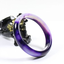 69mm Certified Natural Agate Chalcedony Lavender purple Jade Bangle j7213