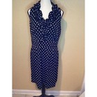 Taylor Black and White Polka Dot Midi Dress Vintage-Inspired Casual Size 12