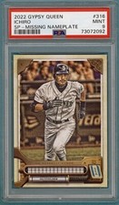 2022 Topps Gypsy Queen Missing Nameplate Ichiro Suzuki SP #316 PSA 9!