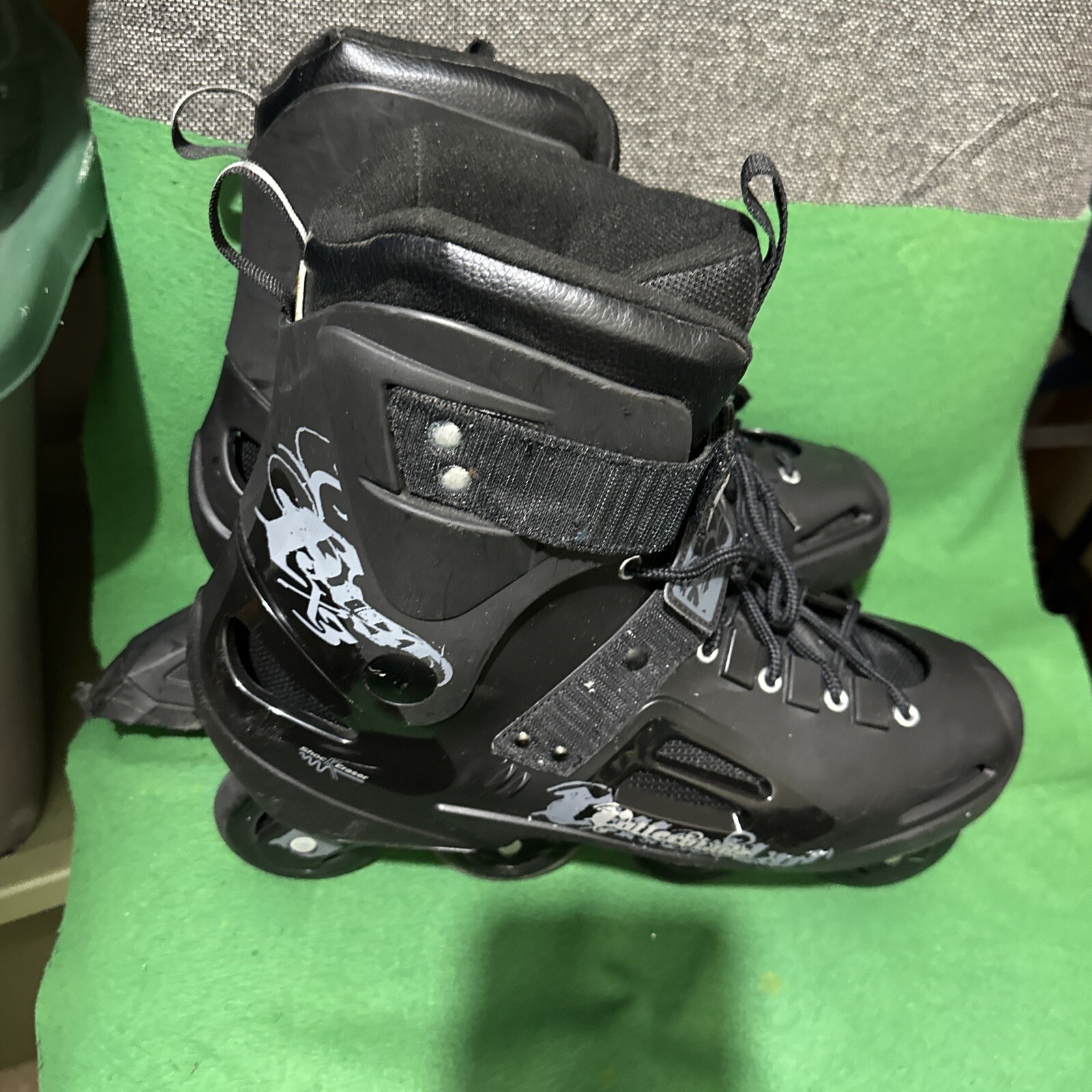 Vintage Rollerblade SG7 Inline Roller Skates Mens Size 13 US Black Teal