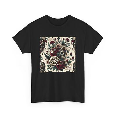 Unisex Adult T Shirt Gothic Elegance Skulls Florals Punk Grunge Emo Tattoo Tee