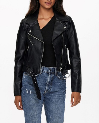 Only Cropped Biker Jacket 15218782 Women Black Blazers