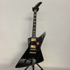 Explorer 6 String Black Explorer Electric Guitar Mahogany Body Gold Hardware